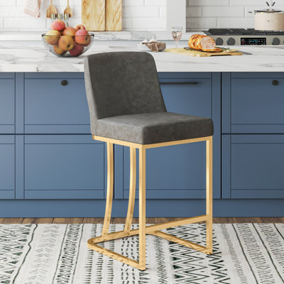 Seese Upholstered Counter Stool with Metal Frame