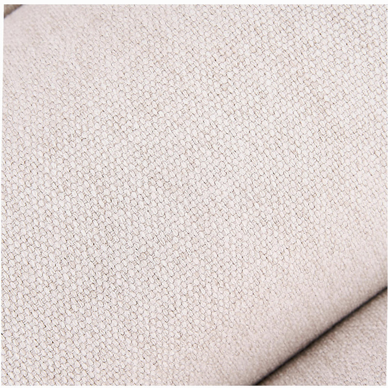Fauteuil d'appoint Fluffy beige foncé avec structure en bois massif naturel, Beige, Naturel