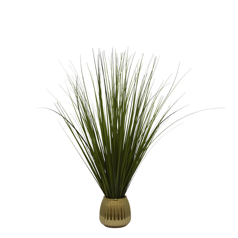 Herbe à feuillage artificiel 29 po en pot, Or