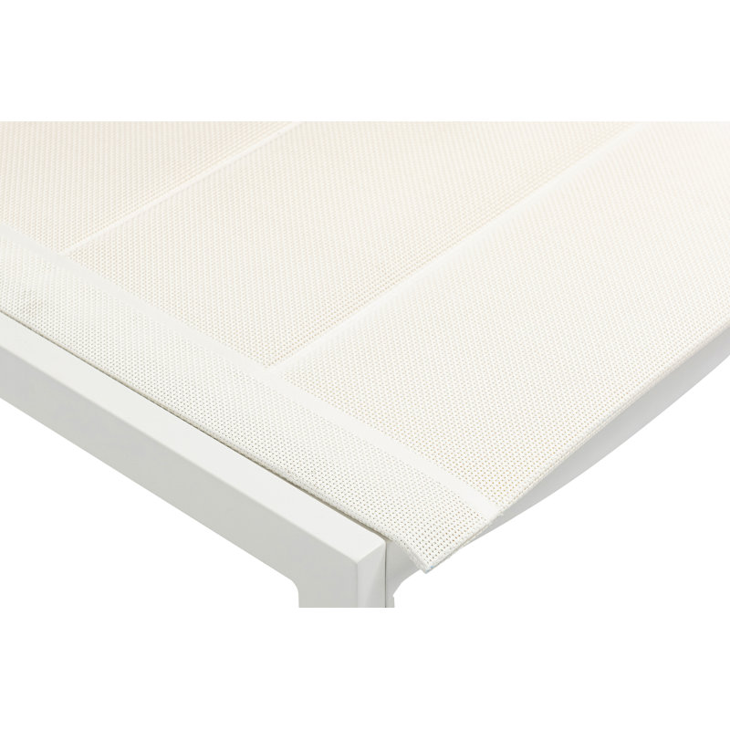 Chaise d'appoint de patio avec coussin Ivette, Crème / beige, Blanc