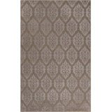Jamesthomas Damask Hand-Knotted Brown/Light Gray Area Rug