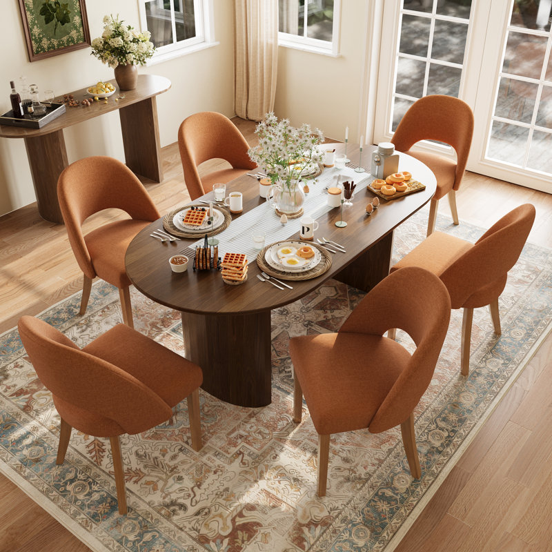 Chaise de salle à manger rembourrée Engstrom, Orange