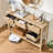 Fluted Wood Console Table with 3 Drawers-266278196