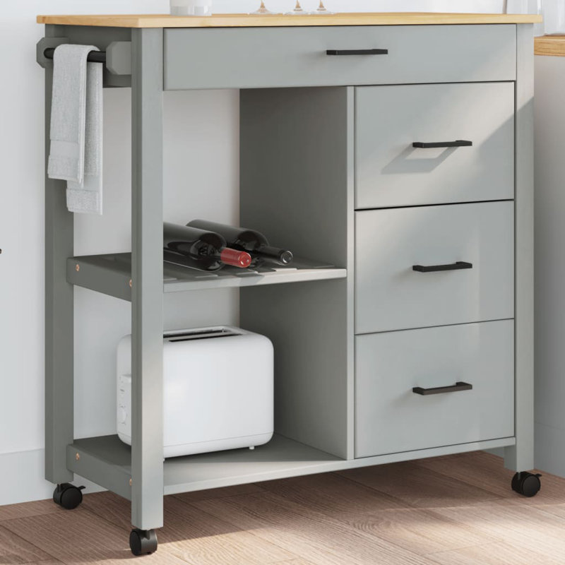 Kitchen Serving Cart, Grey