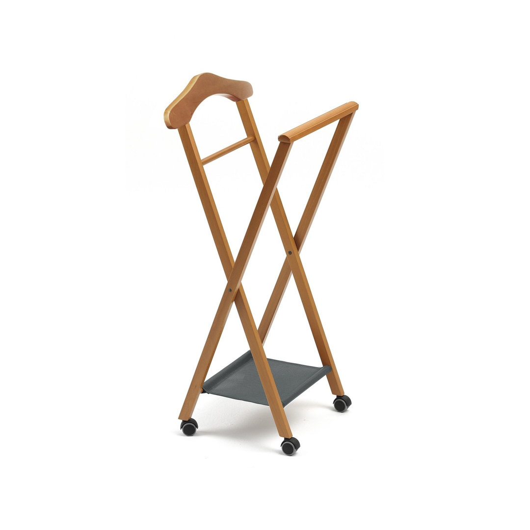 Folding Wooden Blanket Valet Stand Brown