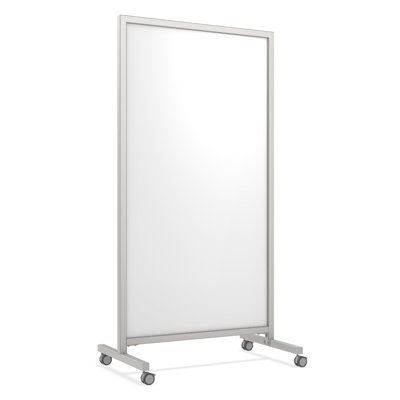 EZ Mobile Glassboard Freestanding Glass Reversible Magnetic Large - 75"H x 38" W Framed Glass Board