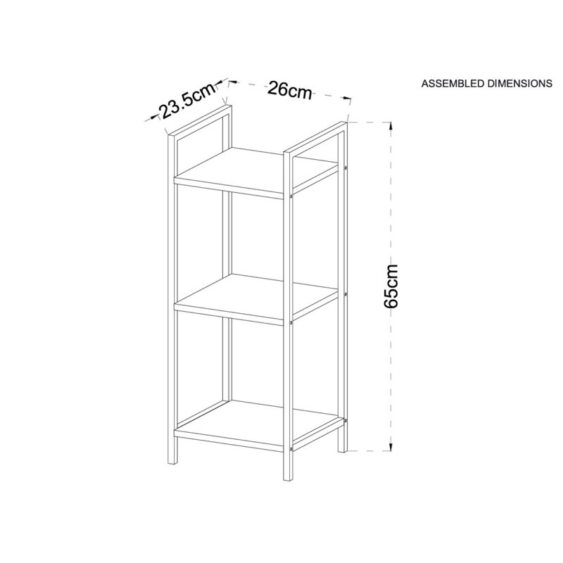 Angelleigh 26cm W Metal Shelving Unit