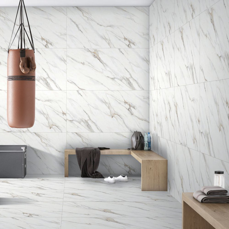  Carreau en porcelaine dorée Calacatta 24 po x 48 po Monarch Oro Borghini, Borghini mat