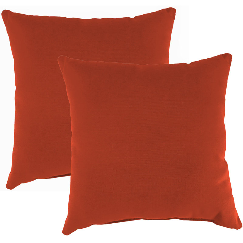 Sunbrella Outdoor Throw Pillow, Canvas Terracotta Sunbrella® Canvas, 16" H x 16" W