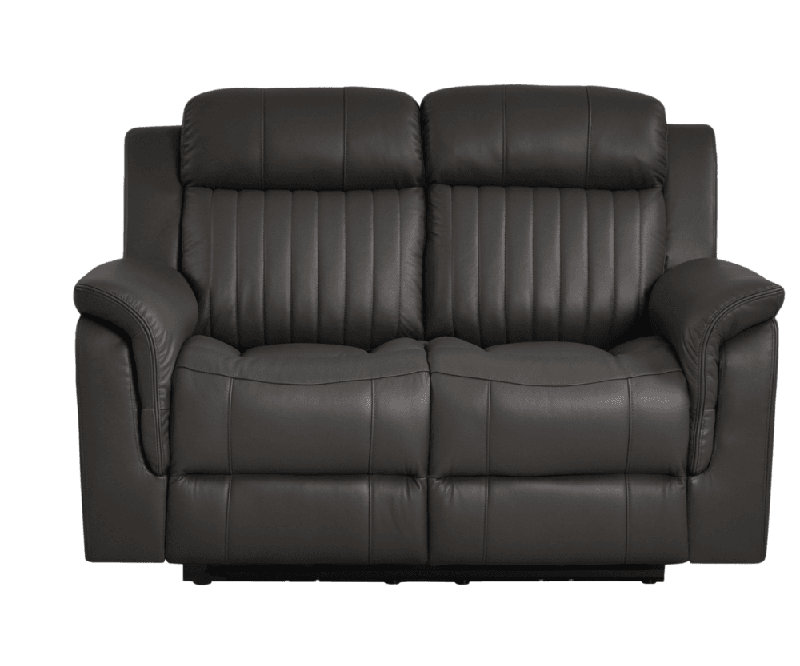 Cenaida Genuine Leather Electric Power Recliner 2 Seater Sofa, Grey