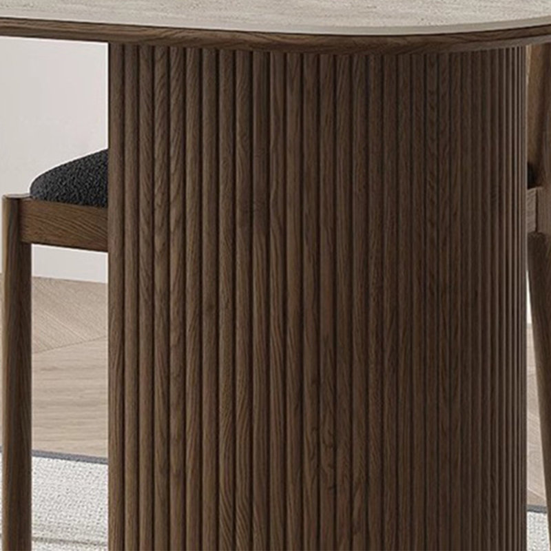 Durable Rock Plate Dining Table and Chair Set, 29.52"H x 70.86"L x 31.49"W