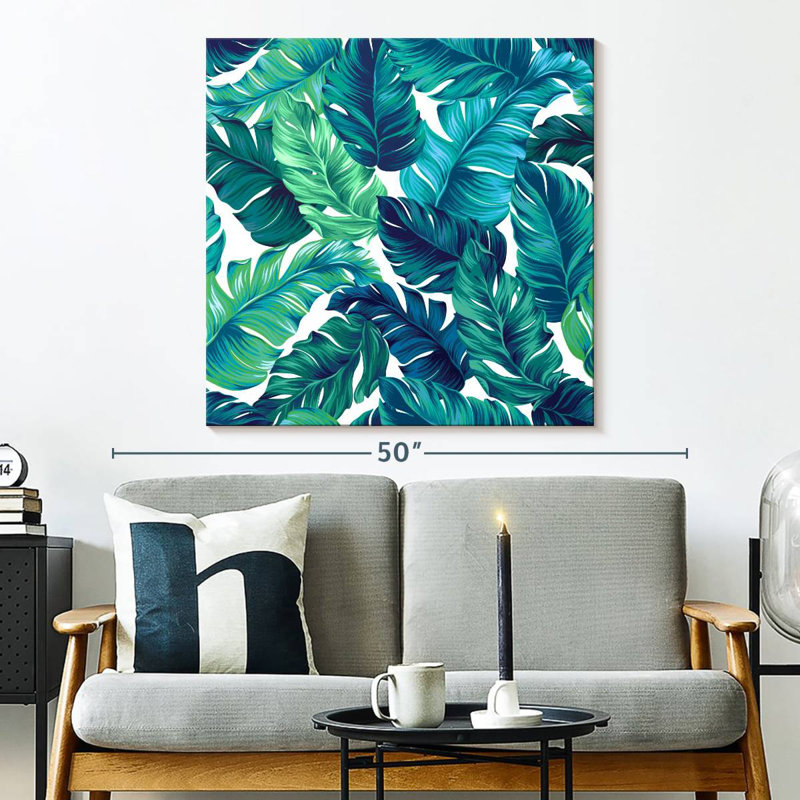Harnek Turquoise Tropical Leaves