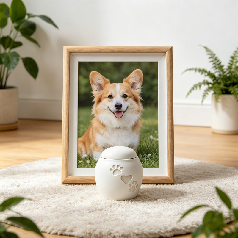 Pot commémoratif Pet Urn, blanc, Blanc