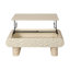 Table basse à plateau relevable 39,37 po avec rangement caché pour le salon beige et jaune