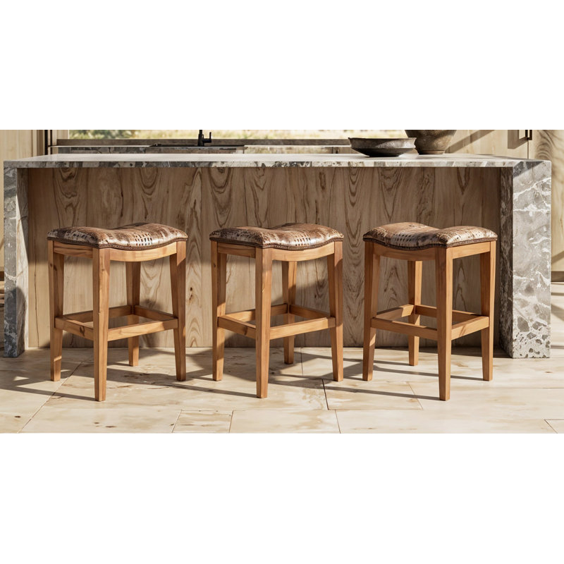 Platzer BR-200 Saddle, Saddle White Croc, Bar Stool (30" Seat Height)