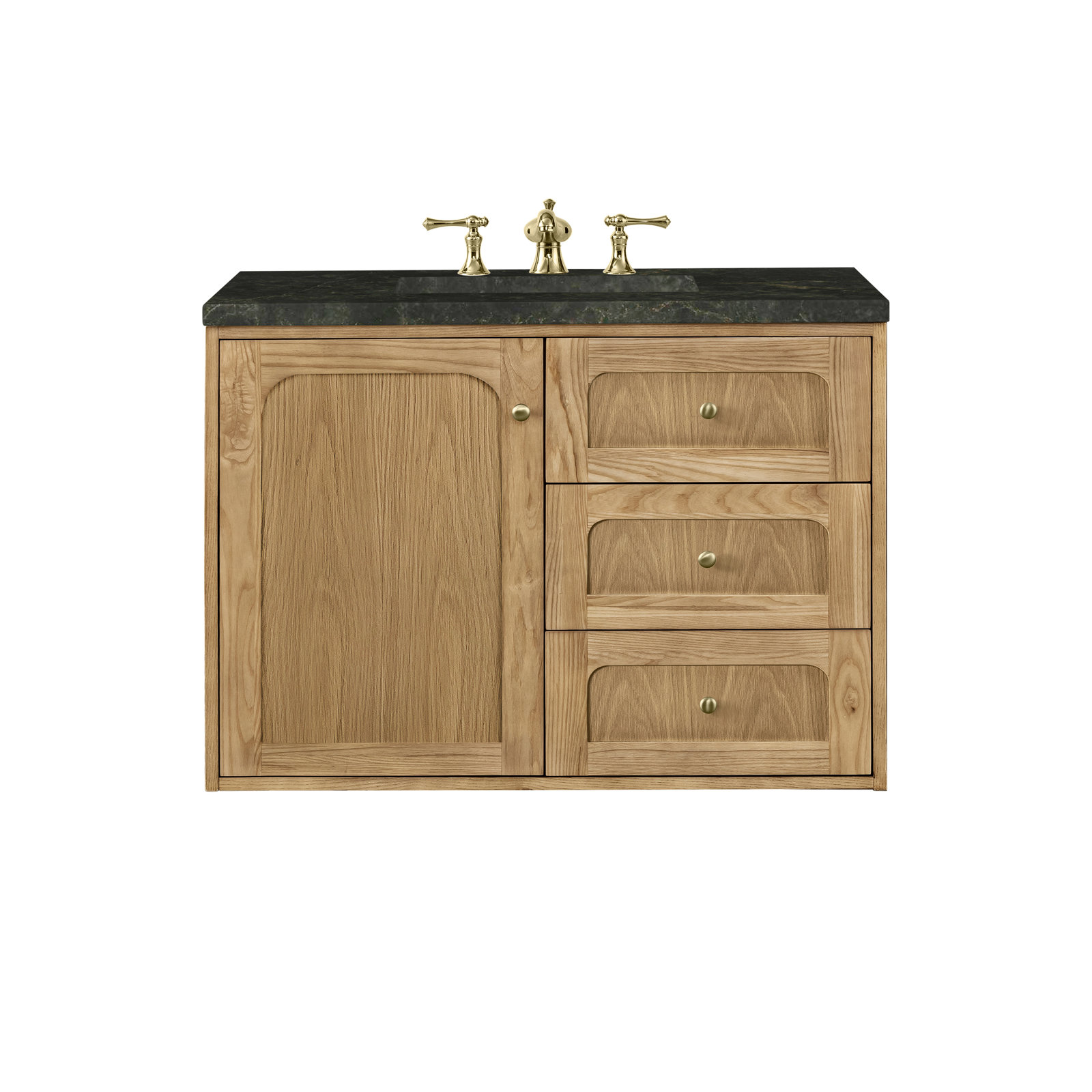 Laurent 36" Single Bathroom Vanity, Light Natural Oak, Phantome Eclos, 8" Widespread