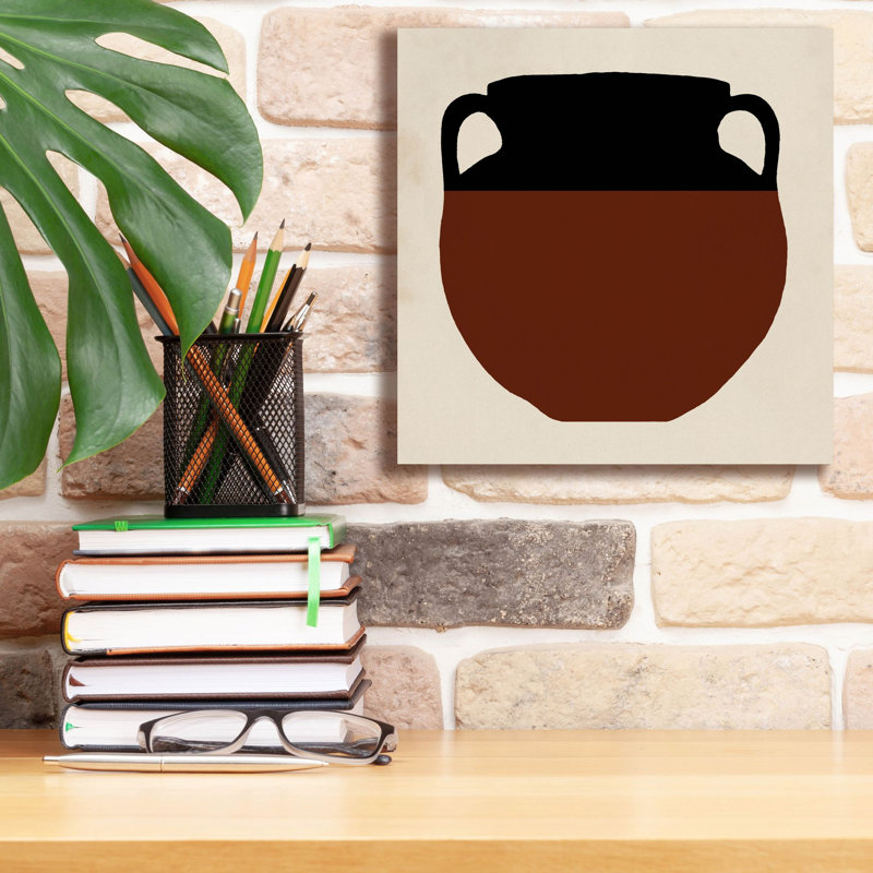 «Clay Pot 1» par Chariklia Zarris, art mural sur toile, H 12 po x l 12 po x P 0,75 po