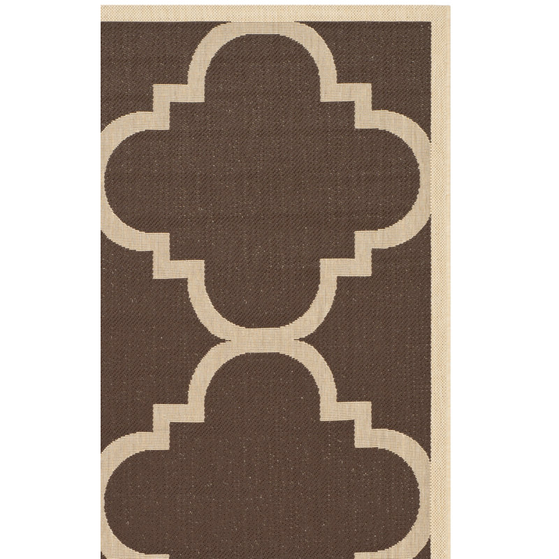 Tapis d'intérieur / extérieur à motif géométrique Courtyard Performance, Carré 5 pi 3 po