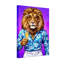 Animaux lion portant des lunettes et un cigare avec champagne-1082068596
