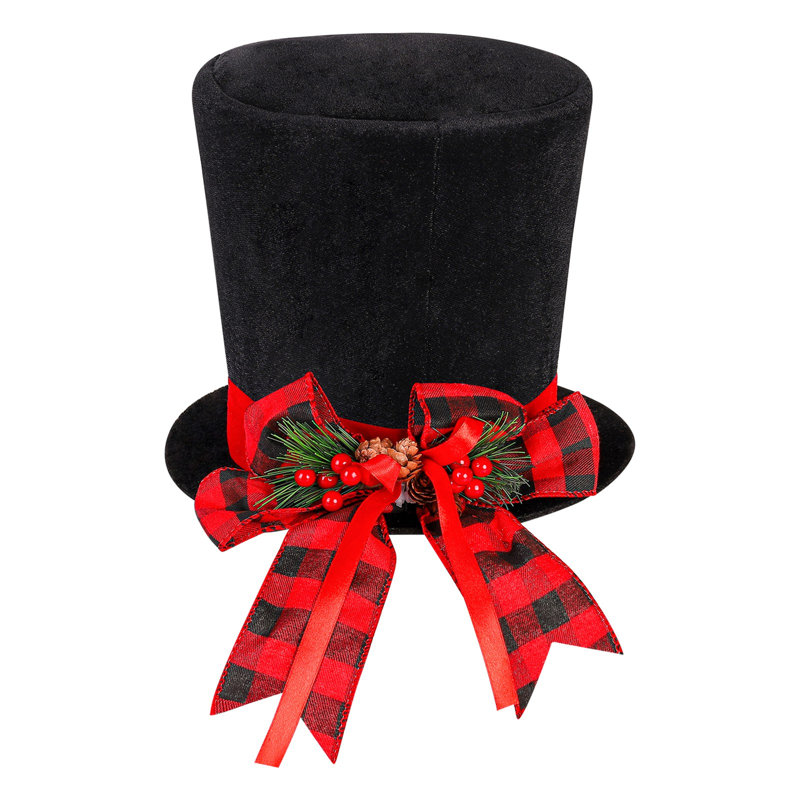 Décoration de Noël pour sapin de Noël en tissu, chapeau de Noël rétractable, décorations en forme d'étoile avec ruban