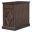 Table de bout à chargement avec ports USB, armoire de rangement et tiroir brun antique