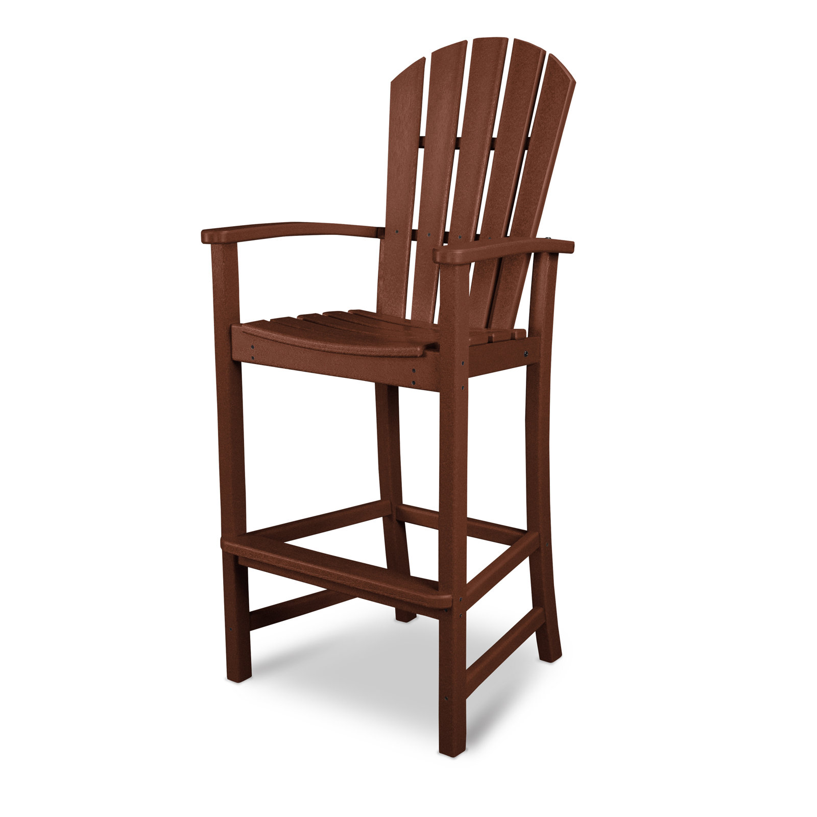POLYWOOD® Palm Coast Patio Bar Stool, Mahogany