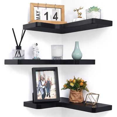 Ebern Designs Offir 3 Piece Paulownia Floating Shelf | Wayfair