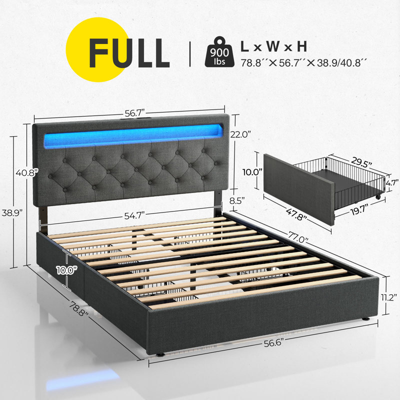 Adjustable Bed, Full / Double, Gray, Full