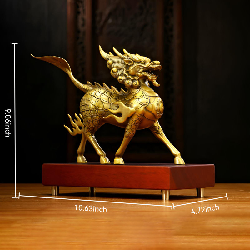 Pièce maîtresse complexe en laiton Qilin