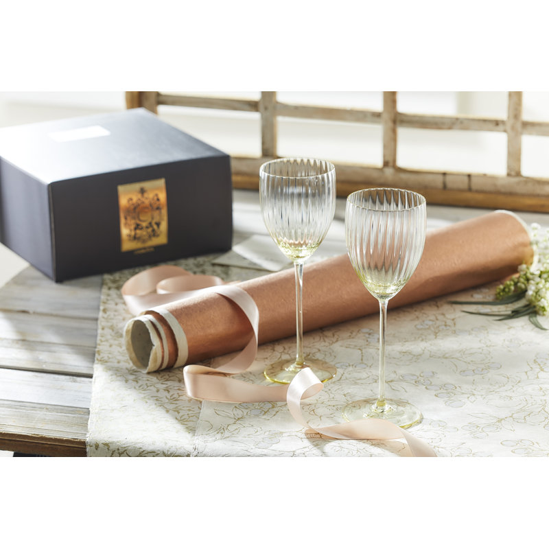 Quinn Crystal White Wine Glass, Citrine