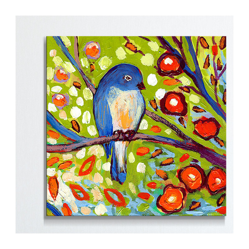 « oiseau i », reproduction d’art sur toile tendue, H 28 po x l 28 po x P 1,5 po