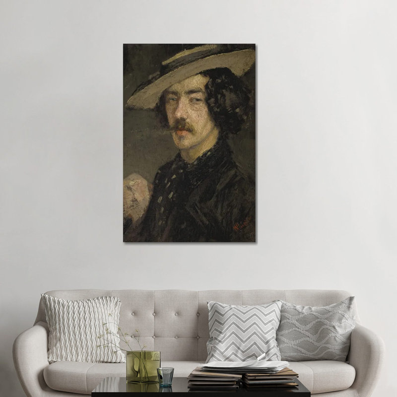 Fumeur - reproduction d'art mural - toile tendue, 48 po x 32 po, Toile tendue avec châssis, Sans cadre
