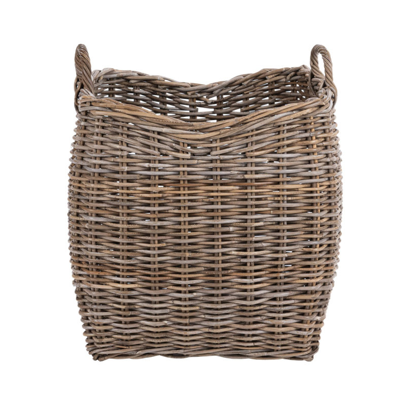 Panier haut gris en rotin Kubu