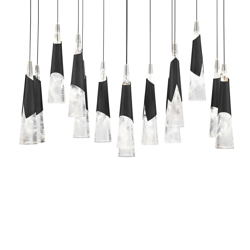 Kilt LED Pendant, 14, Black, 16" H x 40" W x 9.5" D