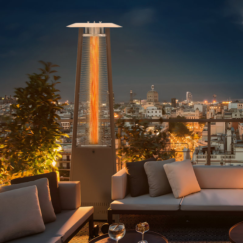 Coffee Aluminum Propane Pyramid Patio Heater with Emergency Shut Off