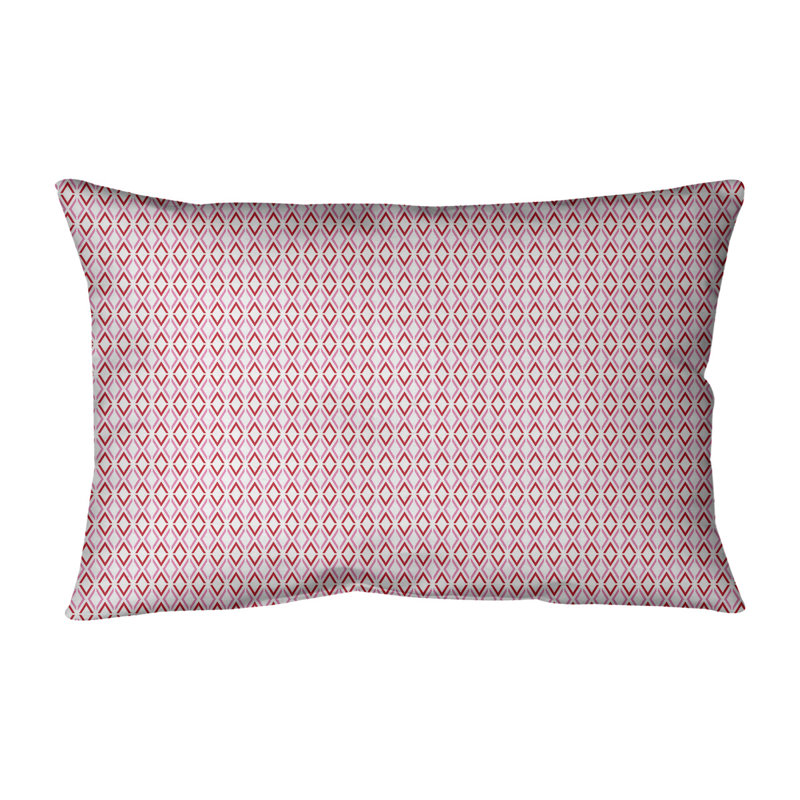 Geometric Microsuede Reversible Throw Pillow, Pink/Red