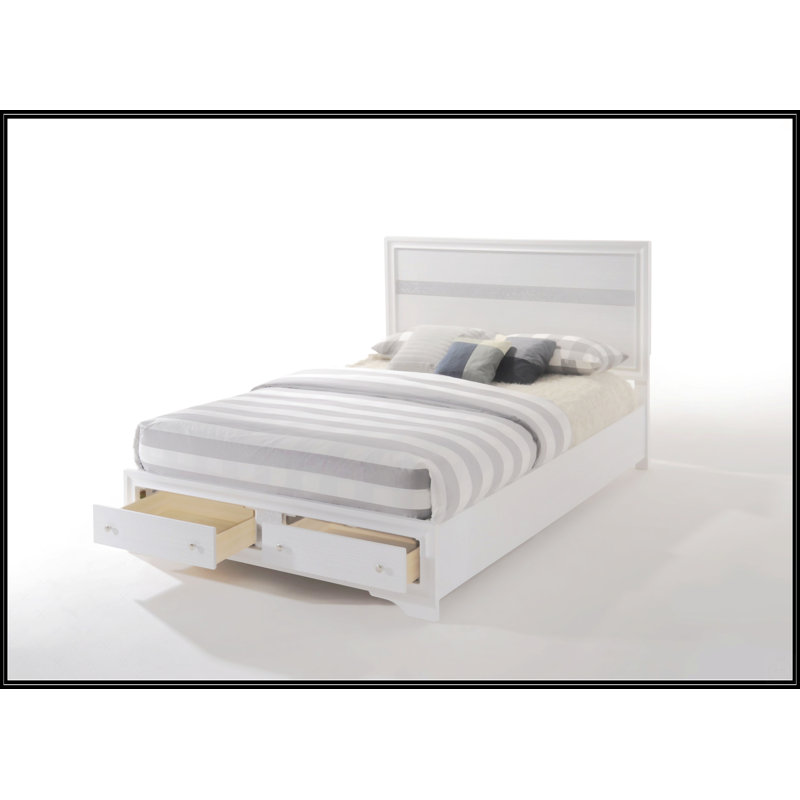 Grand lit avec rangement blanc