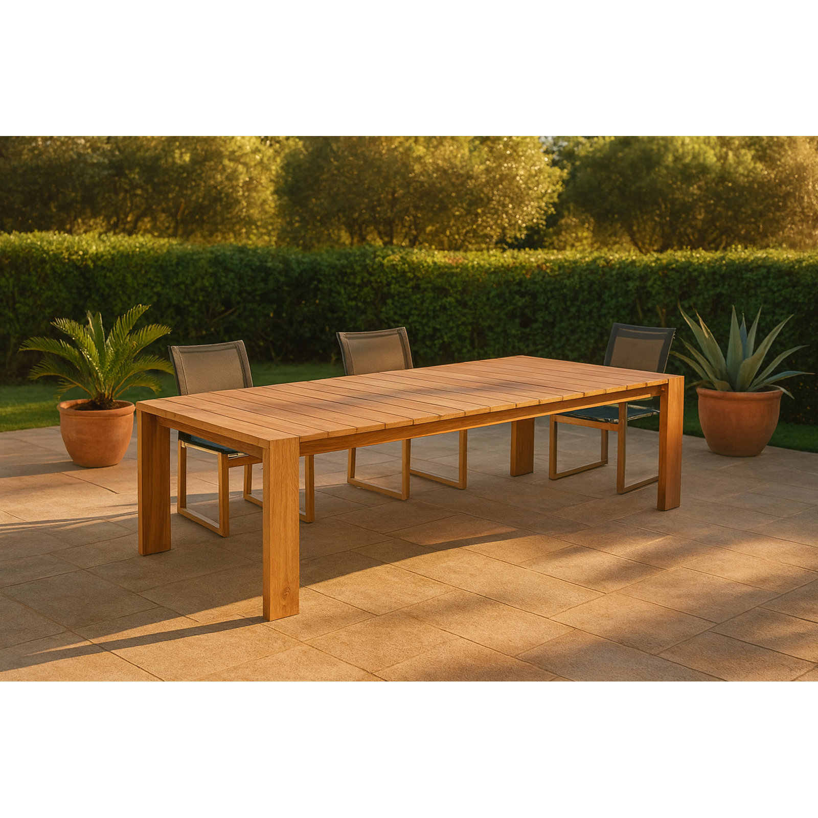 Tulum 109" Teak Patio Dining Table