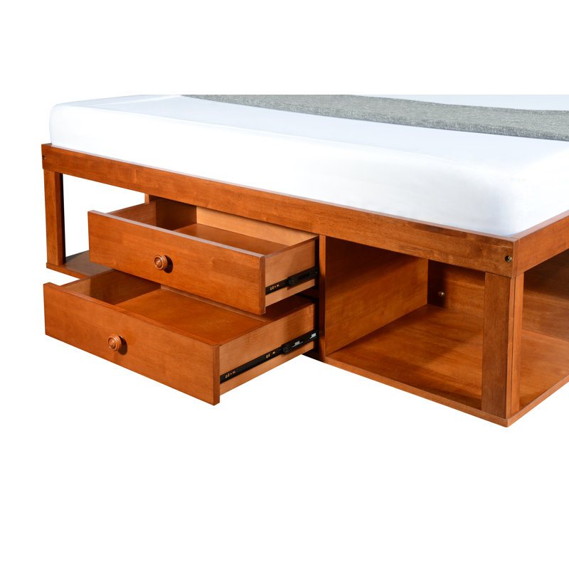 Solid Wood Open-Frame Bed, Cherry