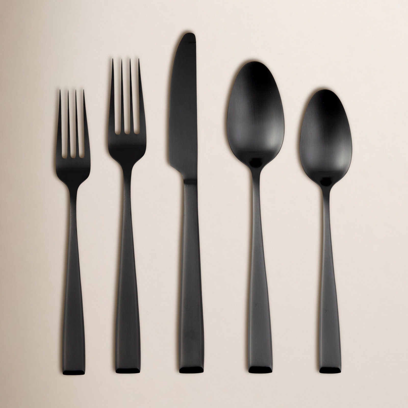 Samira Flatware Set - Service for 4, Black Satin