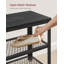 Range-chaussures à 3 niveaux avec banc de rangement, tablettes et siège en filet métallique, range-chaussures autoportant pour le vestibule