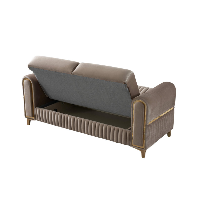 Causeuse convertible en tissu de velours Melody
