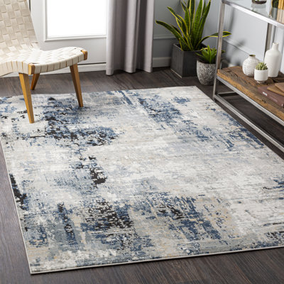 Cosey Abstract Navy/Gray Area Rug