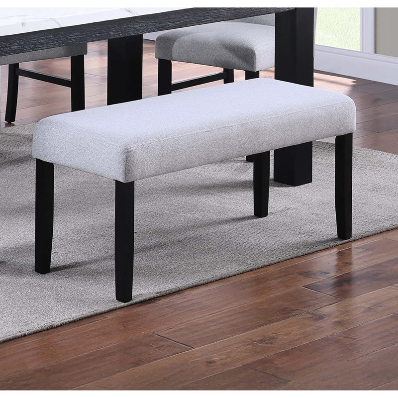 Banc de salle à manger rembourré classique en tissu doux gris anthracite 1pc Classic