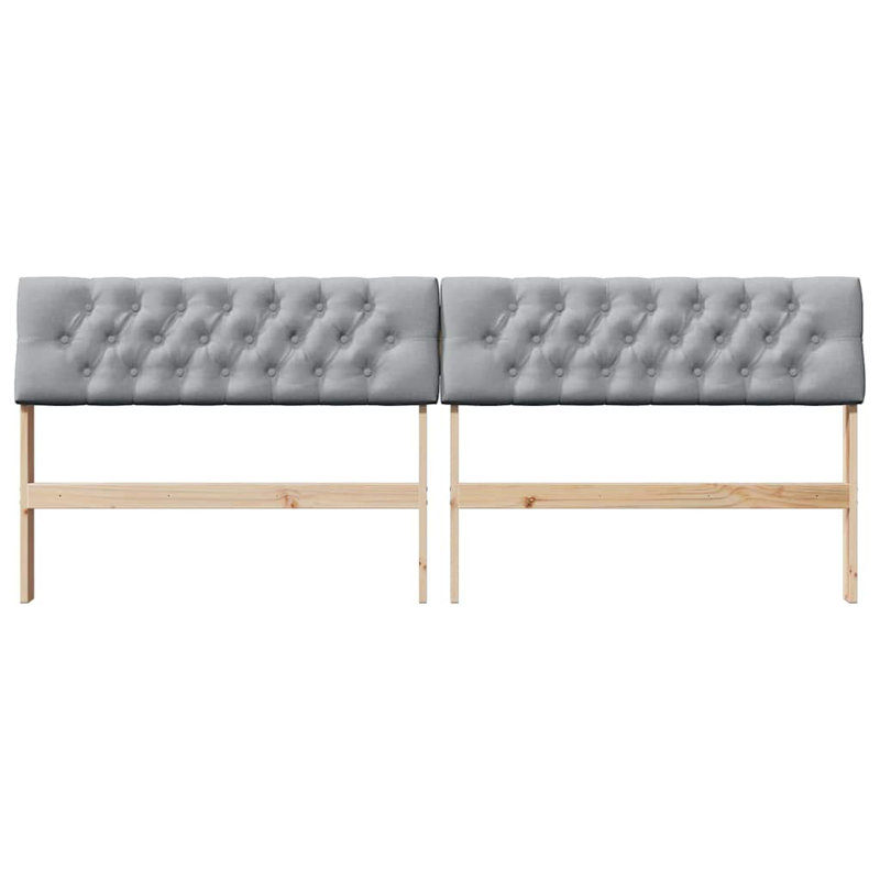 Solid Wood Headboard, Brown, King, Light Grey