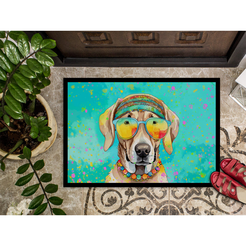 Weimaraner Hippie Dawg Indoor or Outdoor Mat 24x36