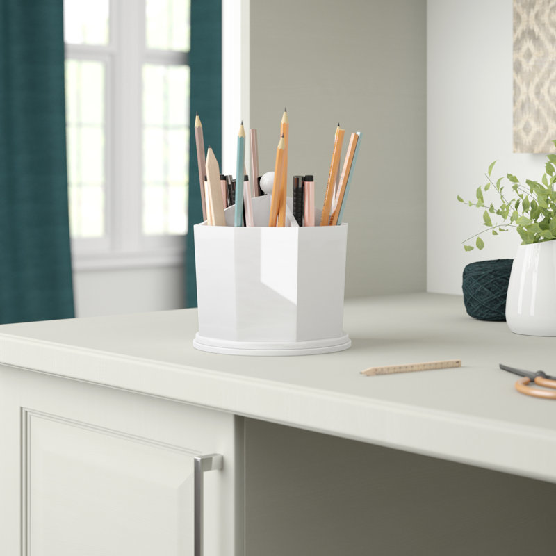Arsad Wood Pen Holder, White