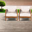 Chaises longues modernes en teck et beige, bois d'acacia avec coussins pour porche et jardin