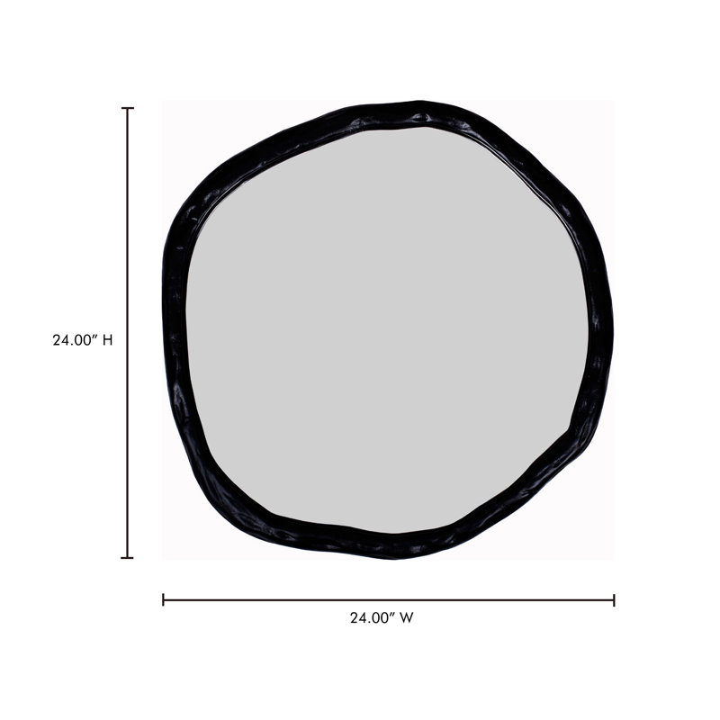 Nola Aluminum Novelty Mirror, 24" x 24", Black