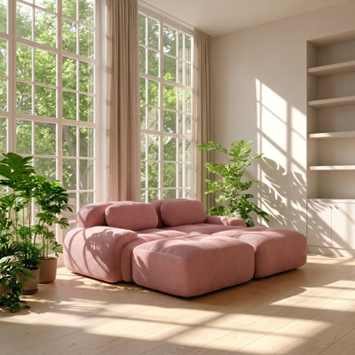 Canapé modulaire en velours côtelé l 77,2 po x P 66,5 po x H 32,7 po Serene Comfort
